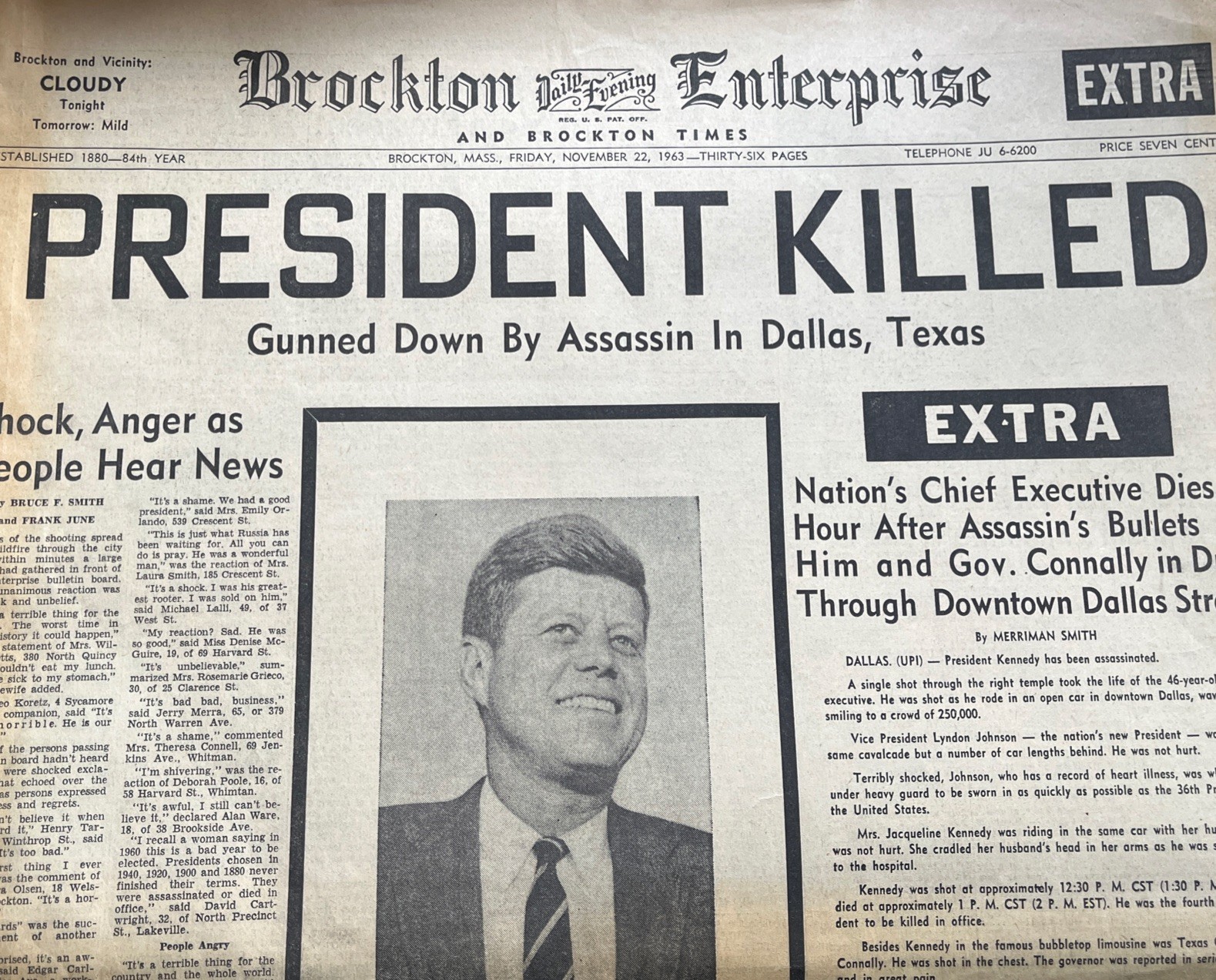 Vintage JFK Memorial Newspaper & Magazine Lot 1963 1964 Brockton Boston MA Extra