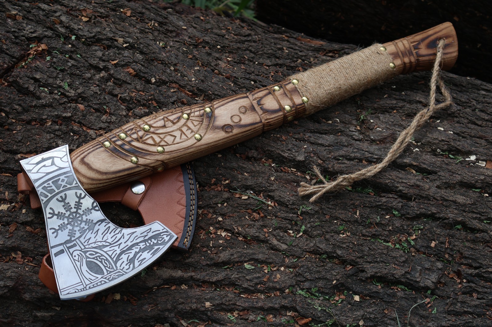 Custom hand Made Art Desig carbon steel Blade Tomahawk/ Viking axe W/L/Sheath