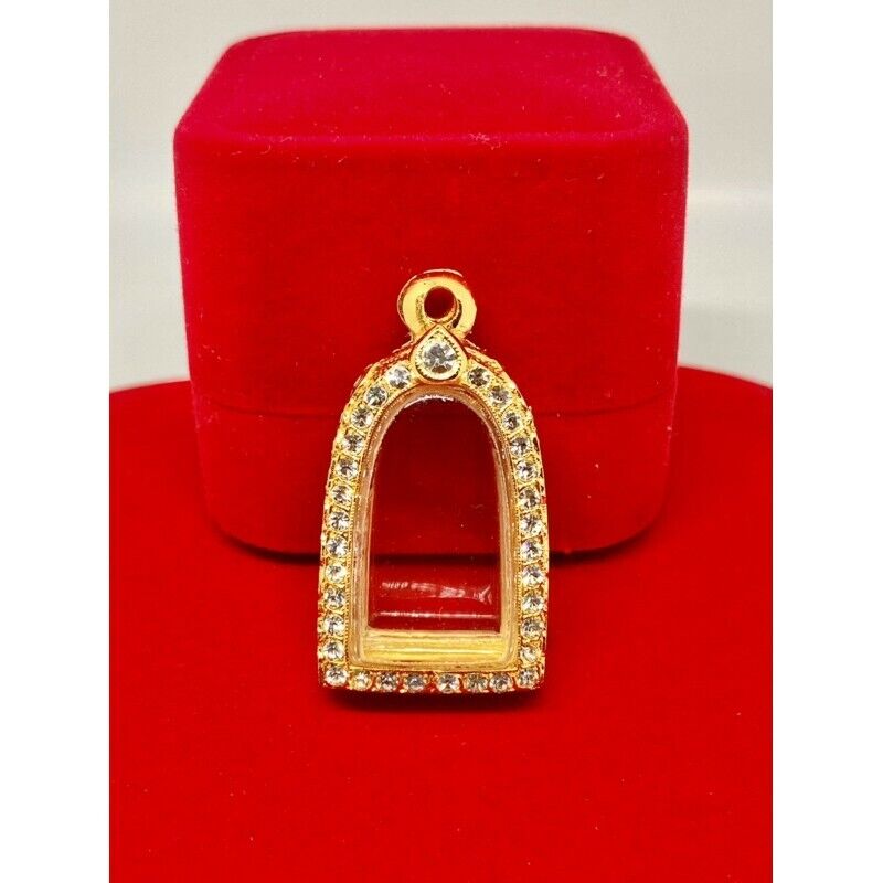 Empty case frame Phra Rod Gold Micron Gem Thai Amulet Pendant