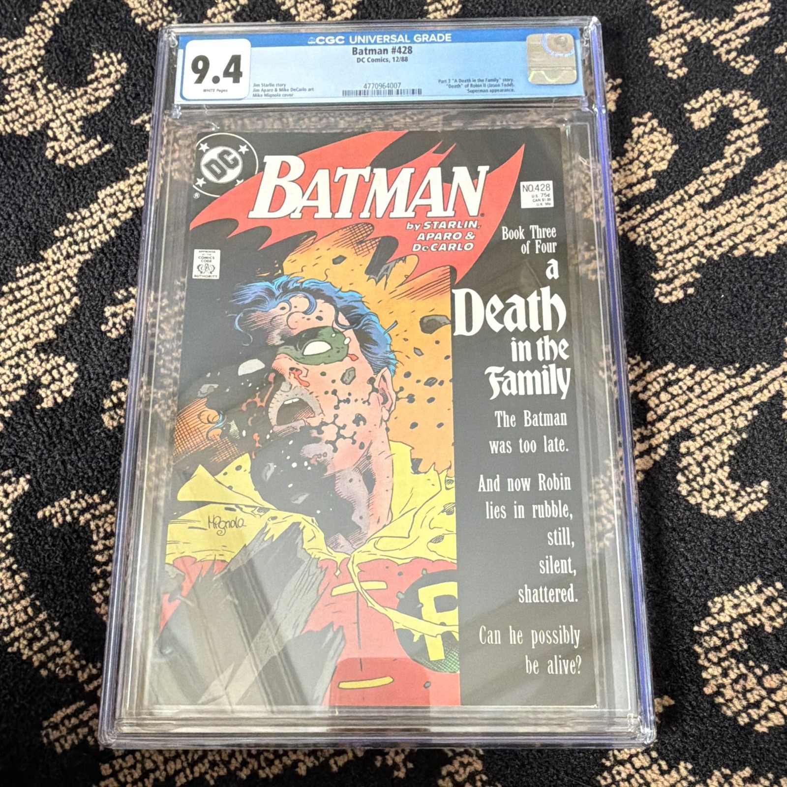 Batman #428 CGC 9.4 (1988) DC Comics A Death in the Family Starlin Very Hot