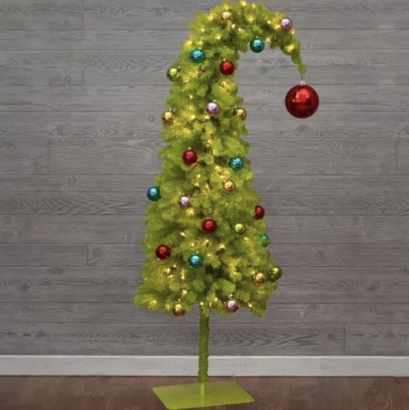 The Grinch 5\' LED Pre-Lit Bright Green Whimsical Christmas Tree Hobby Lobby 2025