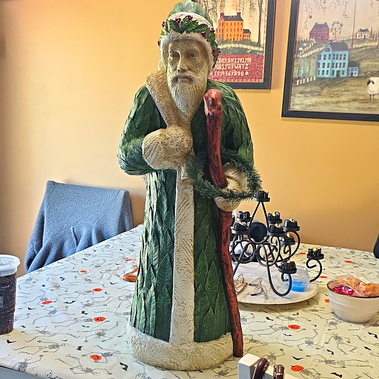 30-Inch Green Woodland Santa Statue Hobby Lobby Old World Christmas Decor Large