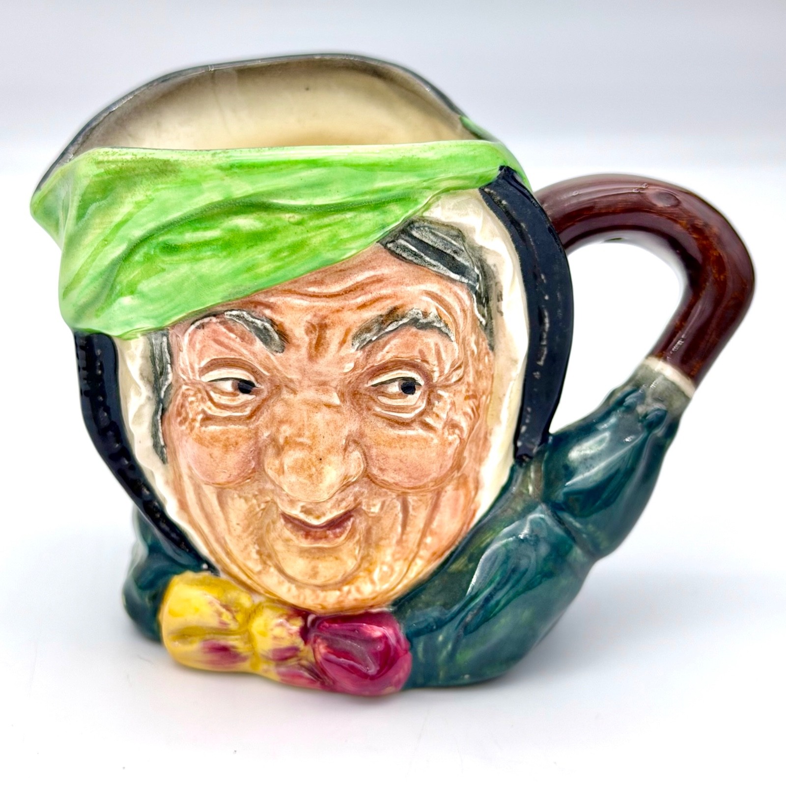 VTG Royal Doulton Sairey Gamp Toby Mug Creamer Pitcher D5528 Dickens England 3in