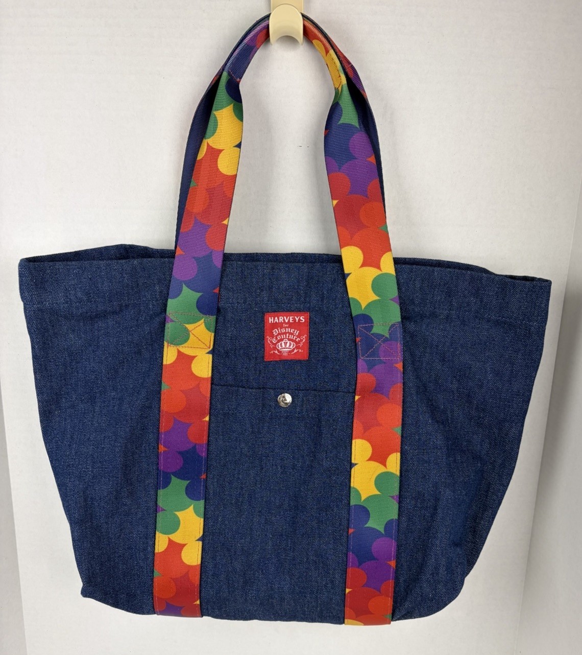 HARVEYS for DISNEY Couture Pop Art Mickey DENIM TOTE BAG Seatbelt Straps NEW HTF