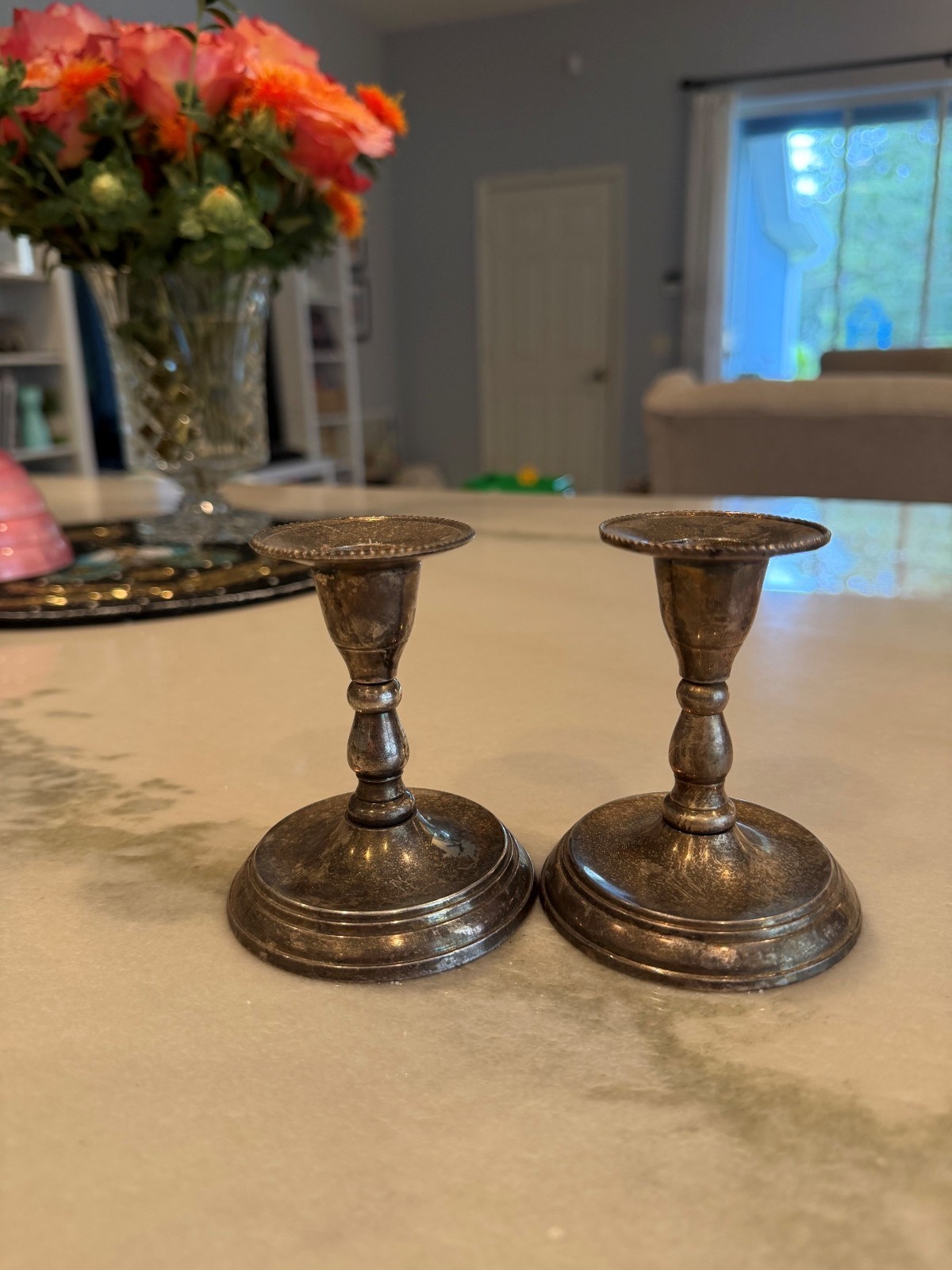 Vintage Silver Plated Taper Candlestick Holders Pair 3.5\