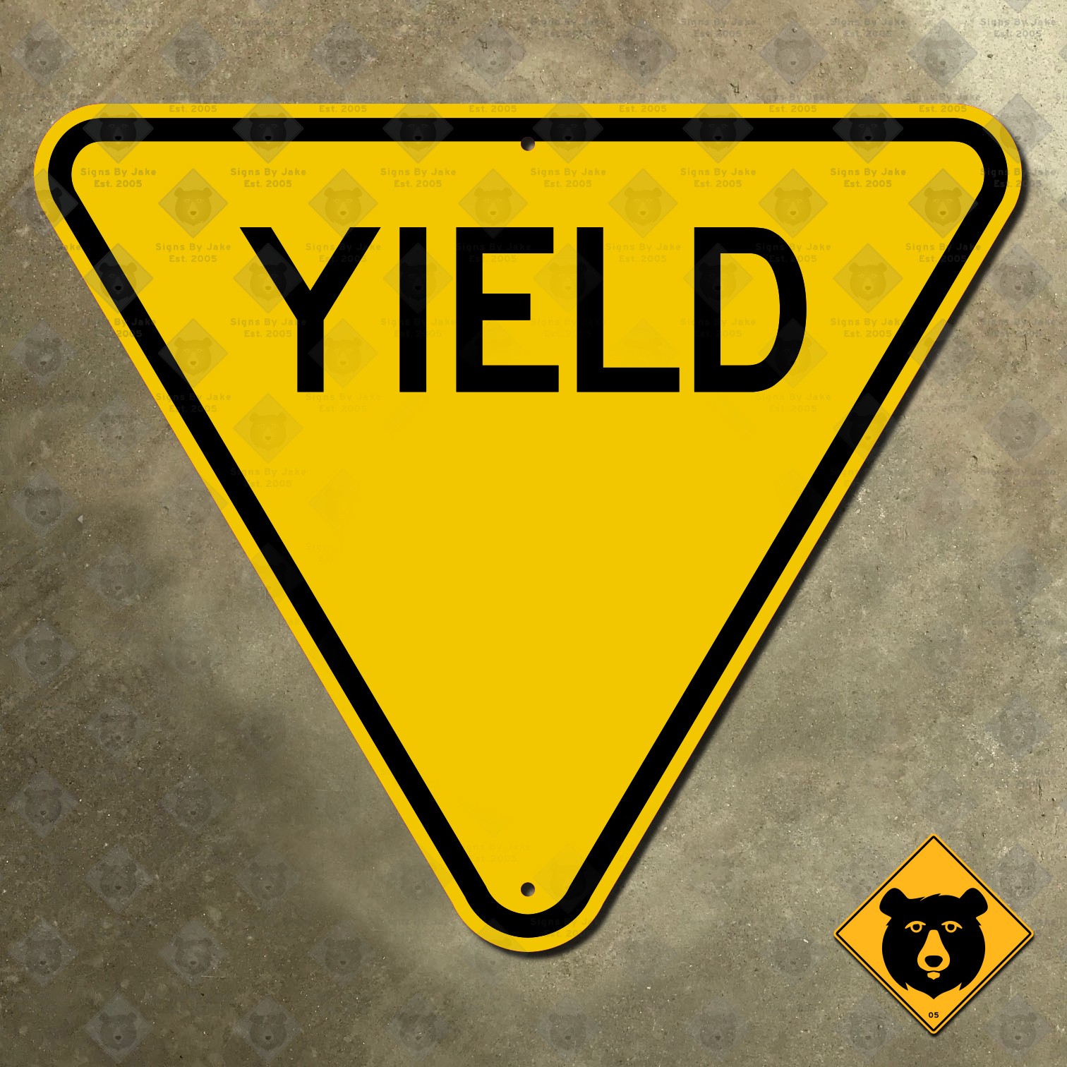 United States yellow YIELD thru traffic highway road street sign 1961 19x16