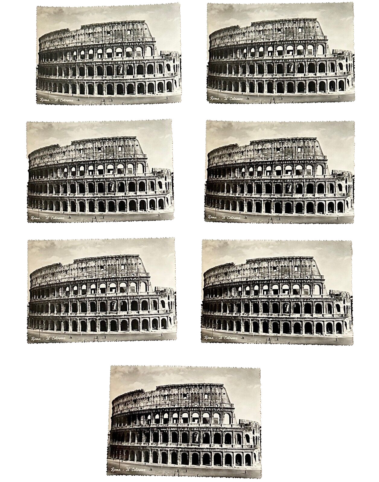 7 circa 1947 Italian Roman Colosseum Postcards