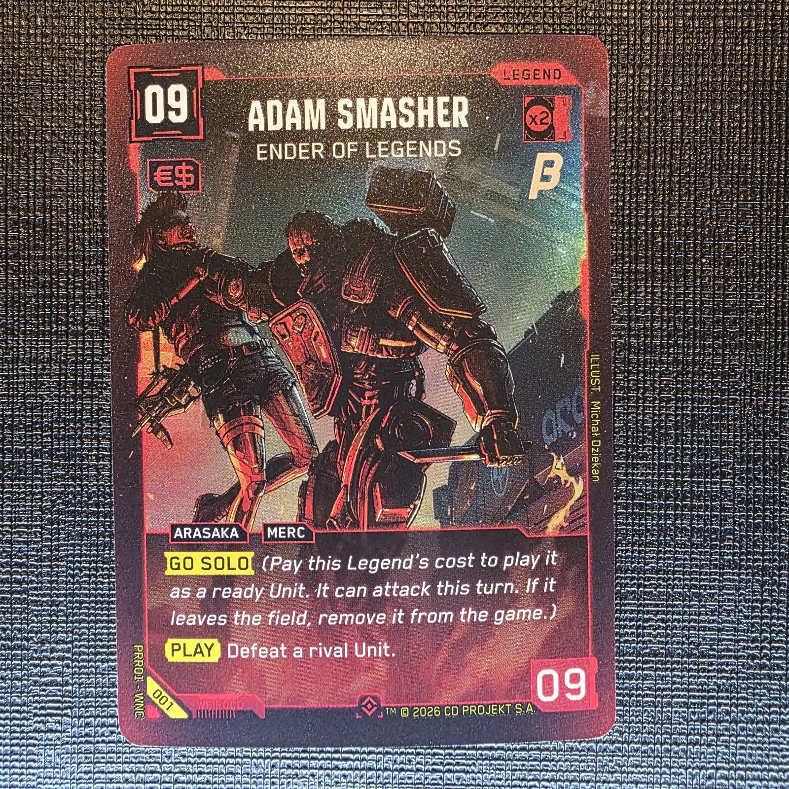 Cyberpunk TCG Adam Smasher Ender of Legends 001 Beta Pre-Release Promo B NM