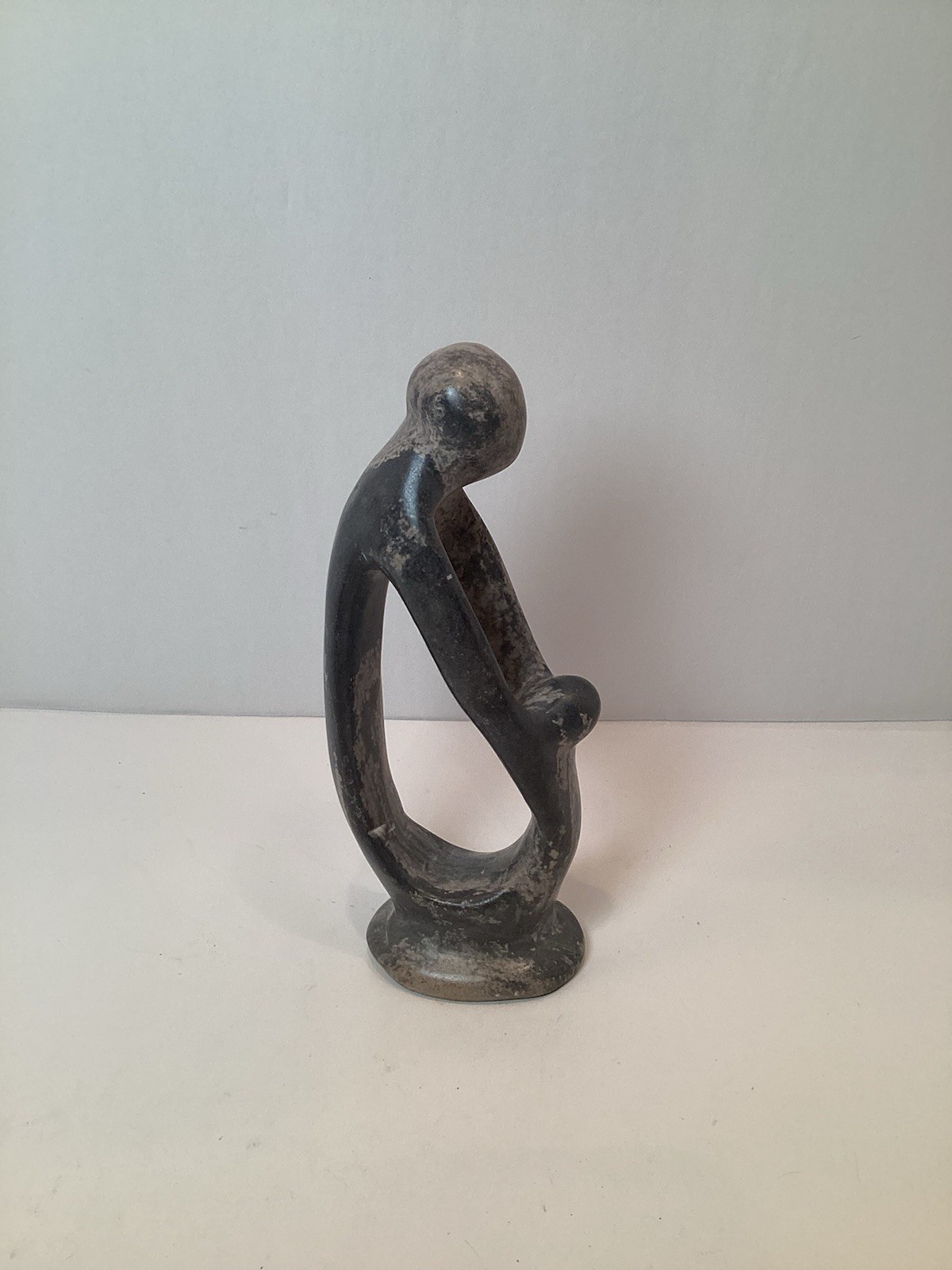 Handcarved 6 Inch Soapstone Statue Figurine Parent Child