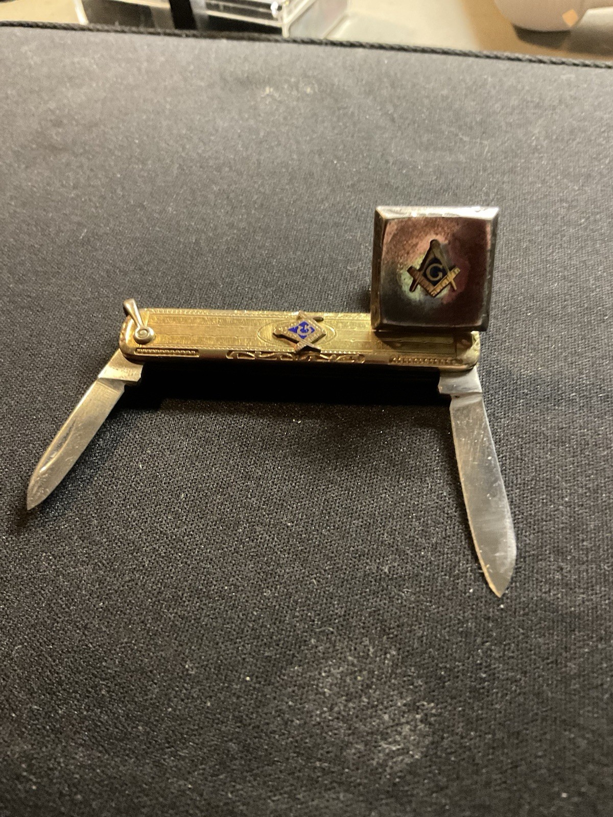 10k 1/20 GF Antique Masonic Freemason Pocket Knife