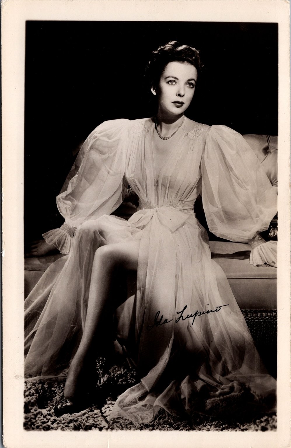 Ida Lupino Vintage Photo Postcard Signed Actress Hollywood Glamour RPPC