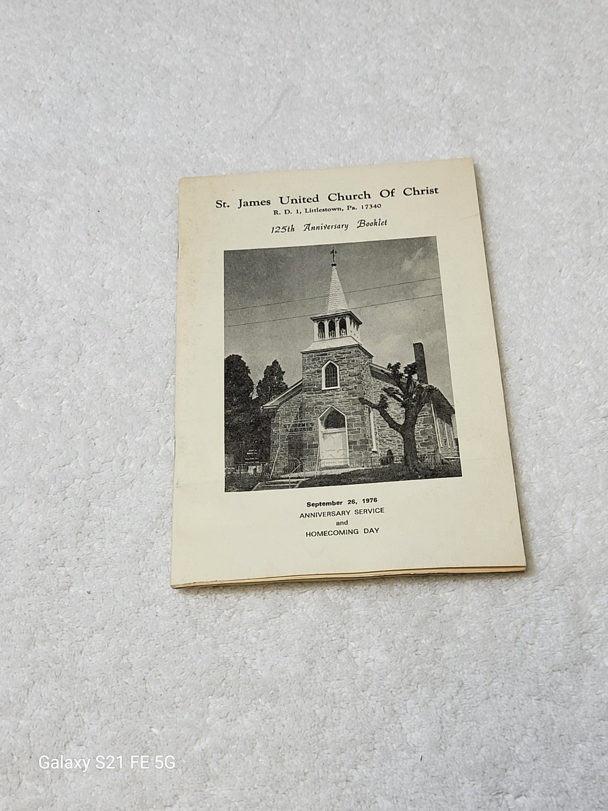 Vintage St James United Church 125th Anniversary Booklet Paper Ephemera Church