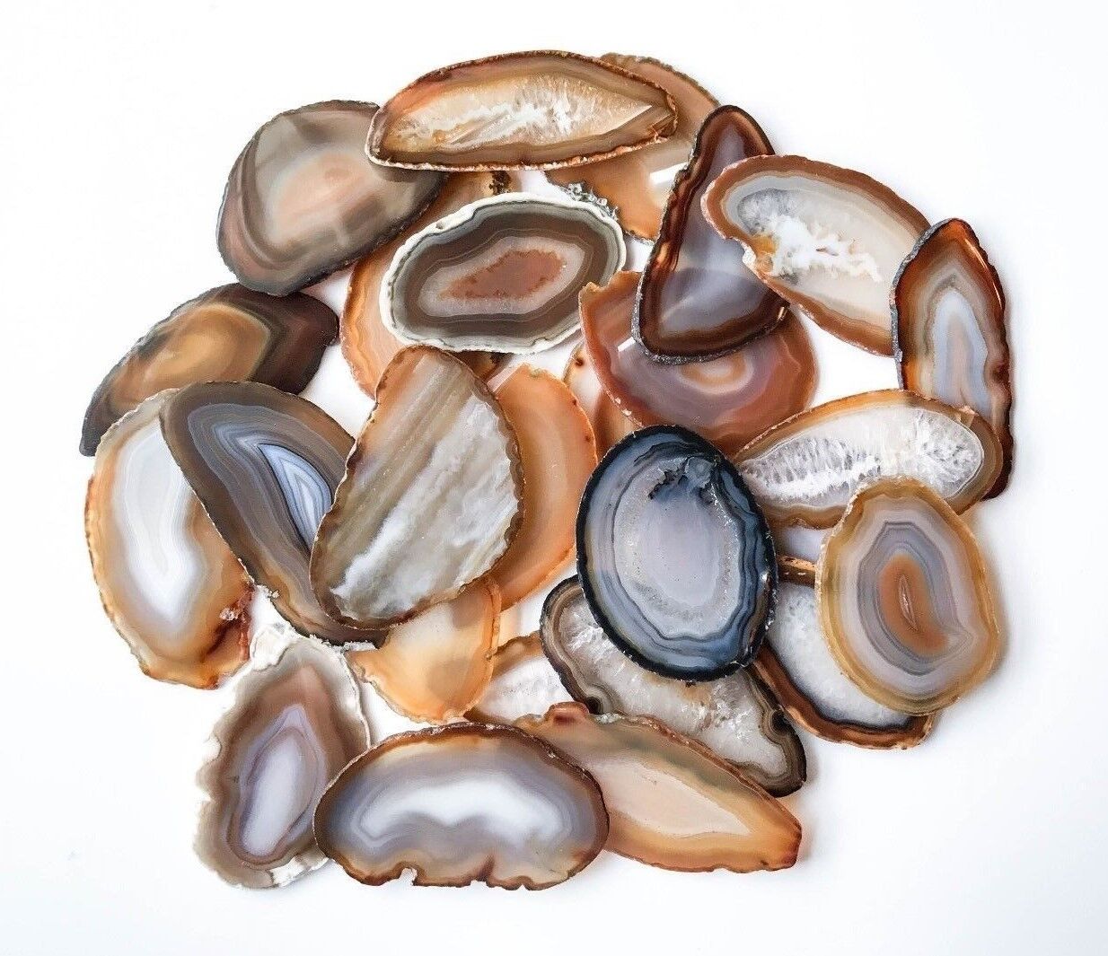 Natural Agate Slices: 2.5-3.75\