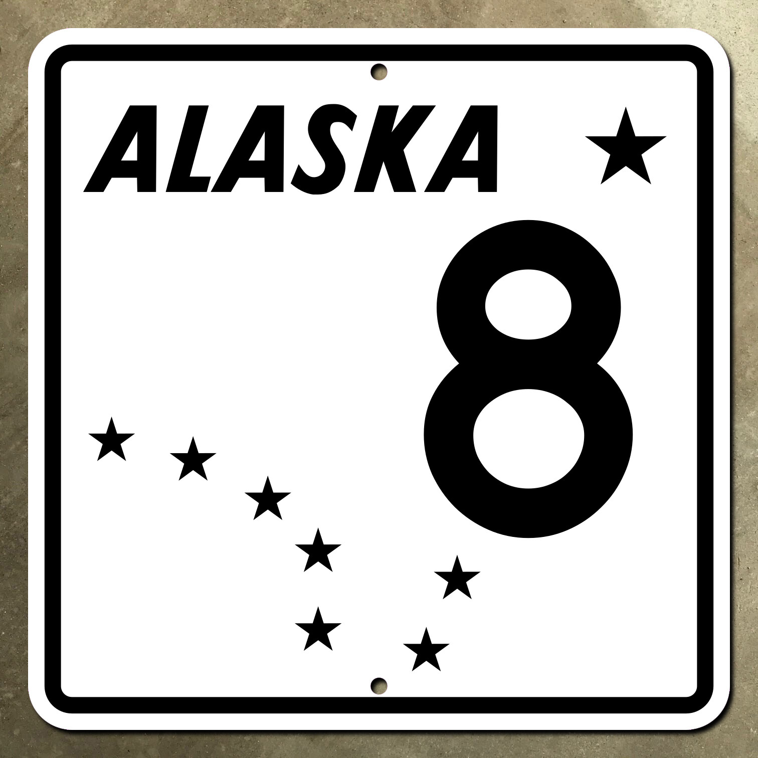 Alaska state route 8 Denali Paxson Cantwell highway marker road sign 1959 16x16