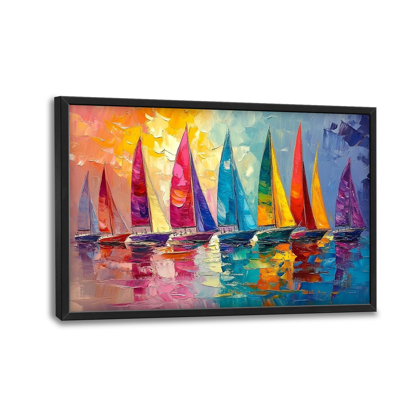 Trulave Large Beach Sailboat Canvas Wall Art for Living Room 36\'\'x24\'\'