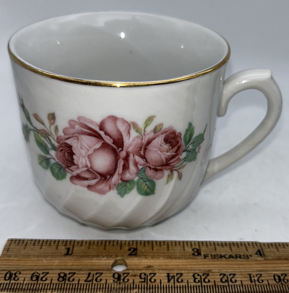 Rose Tea Cup Coffee Cup Shaving Mug Stamped On Bottom Gold Trimmed