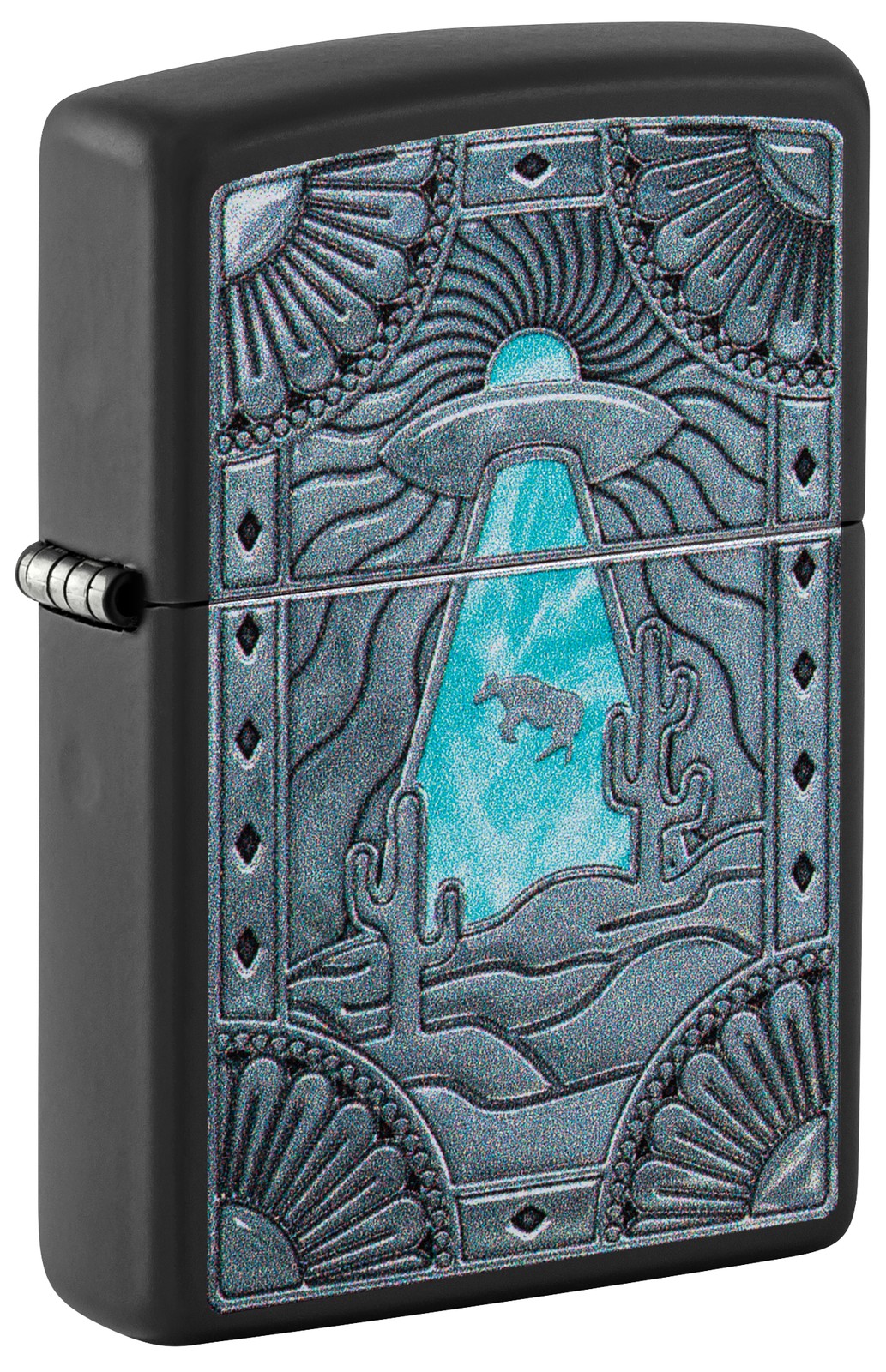 Zippo Cow Abduction Design Black Matte Windproof Pocket Lighter, 218-110390 Zippo Cow Abduction Design Black Matte Windproof Pocket Lighter, 218-110390