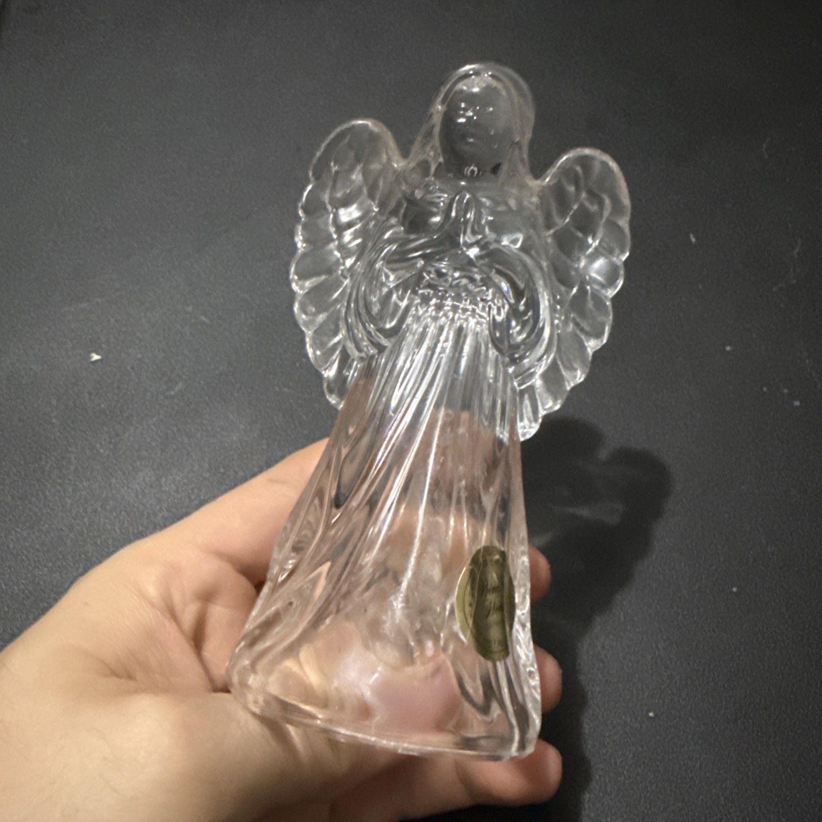 Princess House Praying Angel 24% Lead Crystal Figurine Germany Nativity