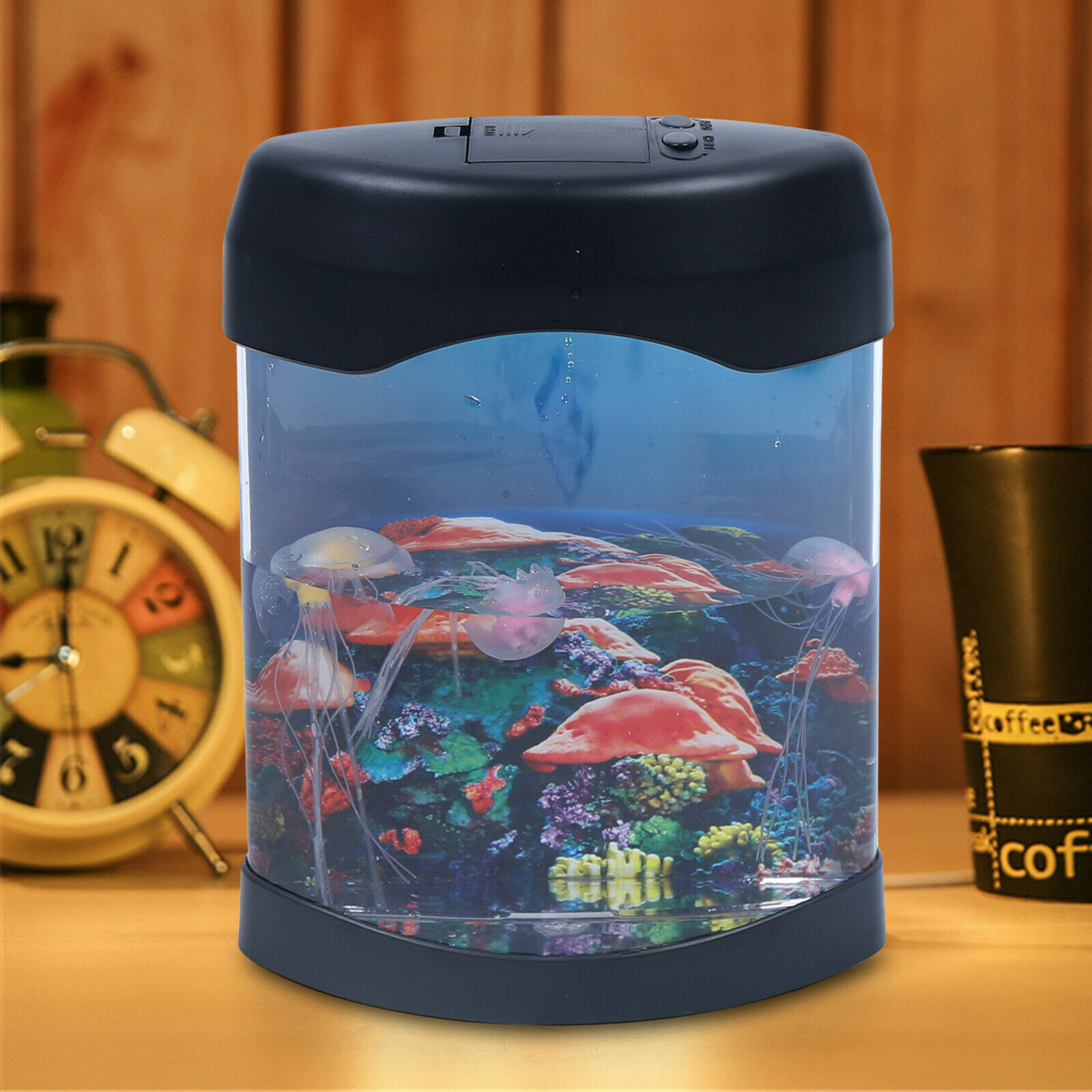 USB Jellyfish Aquarium Light Lamp Night Fish Tank Mood Lighting Desktop Decor US