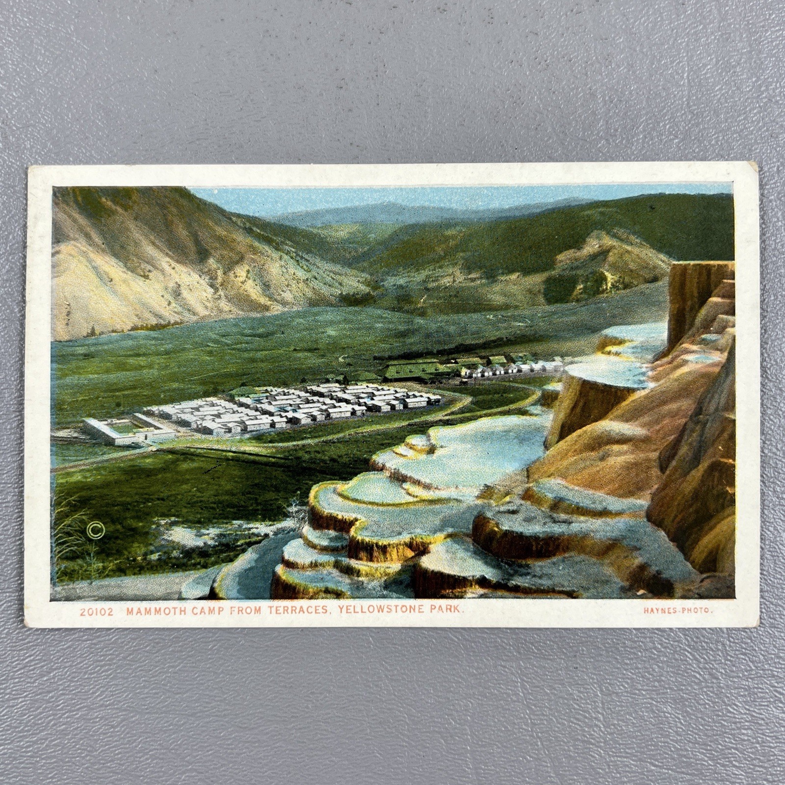 Yellowstone National Park Mammoth Camp From Terraces Postcard 20102 Haynes