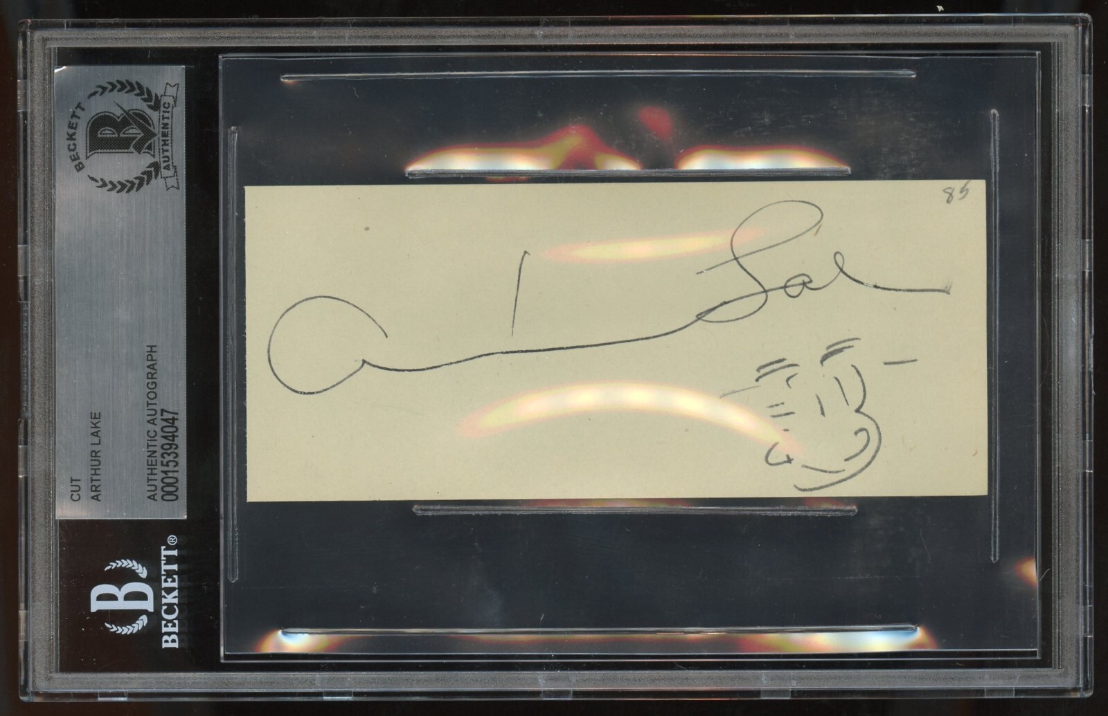Arthur Lake signed 2x5 cut autograph American Actor Dagwood Bumstead BAS Slabbed