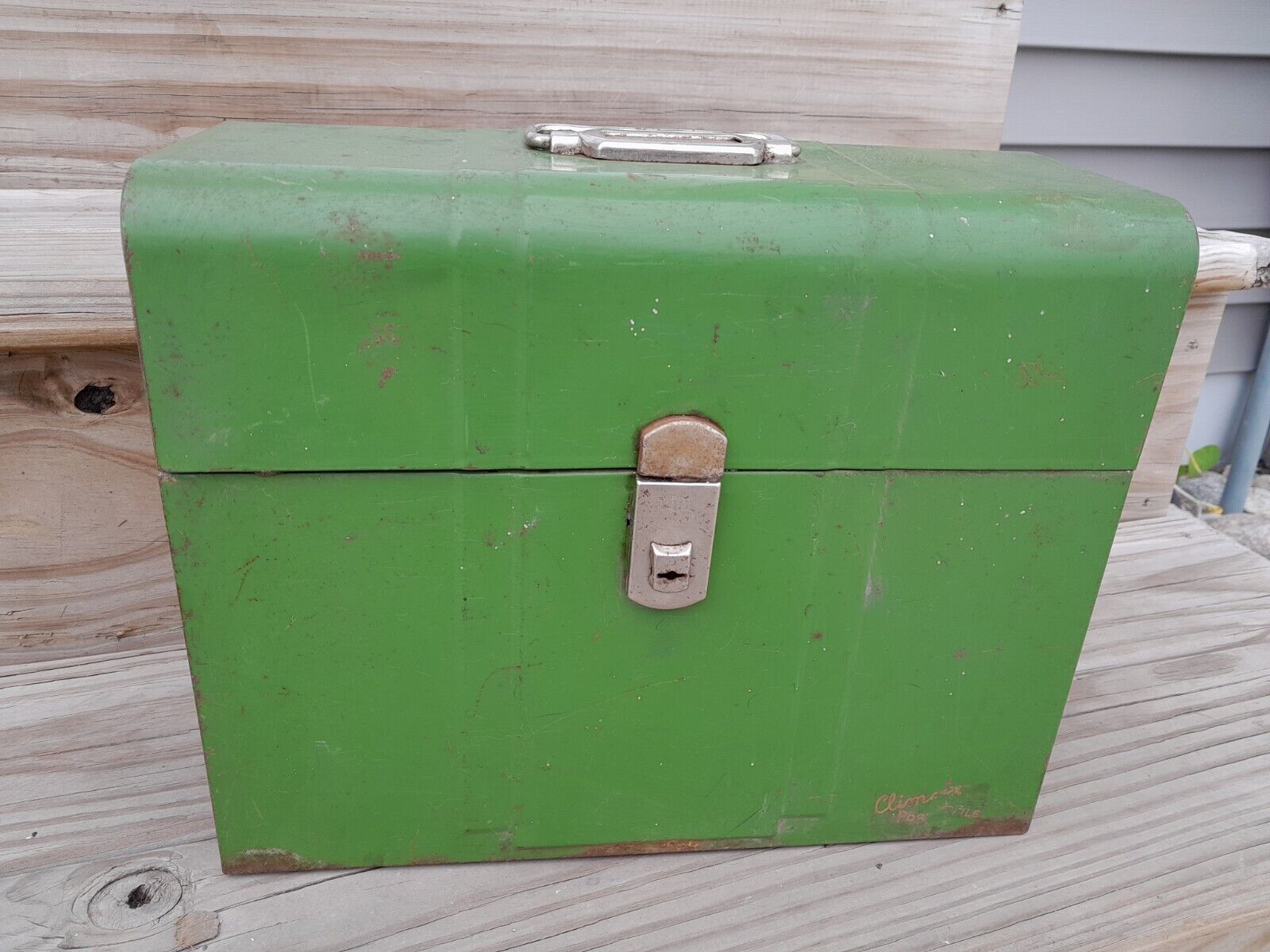 Vintage 1950s Climax Porta File Green Metal File Box Hamilton Metal Products
