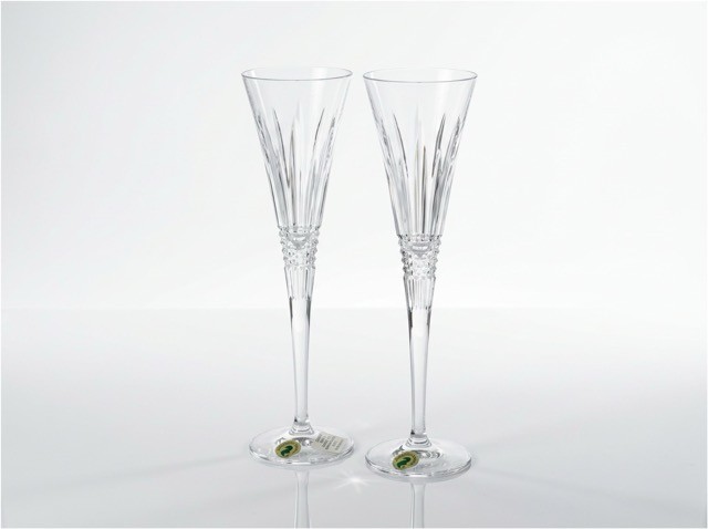 Waterford Crystal Lismore Diamond Toasting Flutes Pair NEW WITH TAGS Champagne