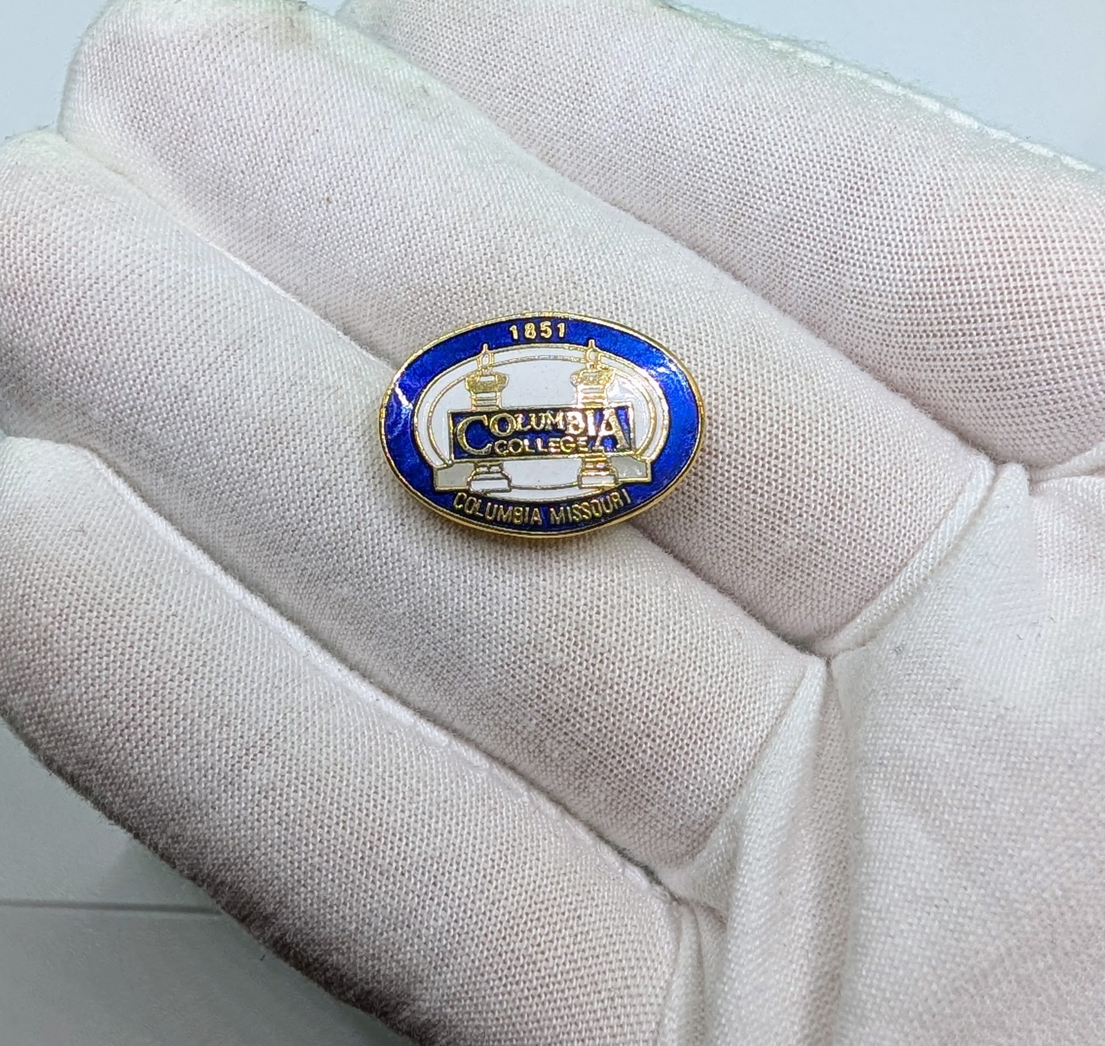Columbia College Missouri 1851 Columns Blue Enamel University Lapel Pin Columbia College Missouri 1851 Columns Blue Enamel University Lapel Pin