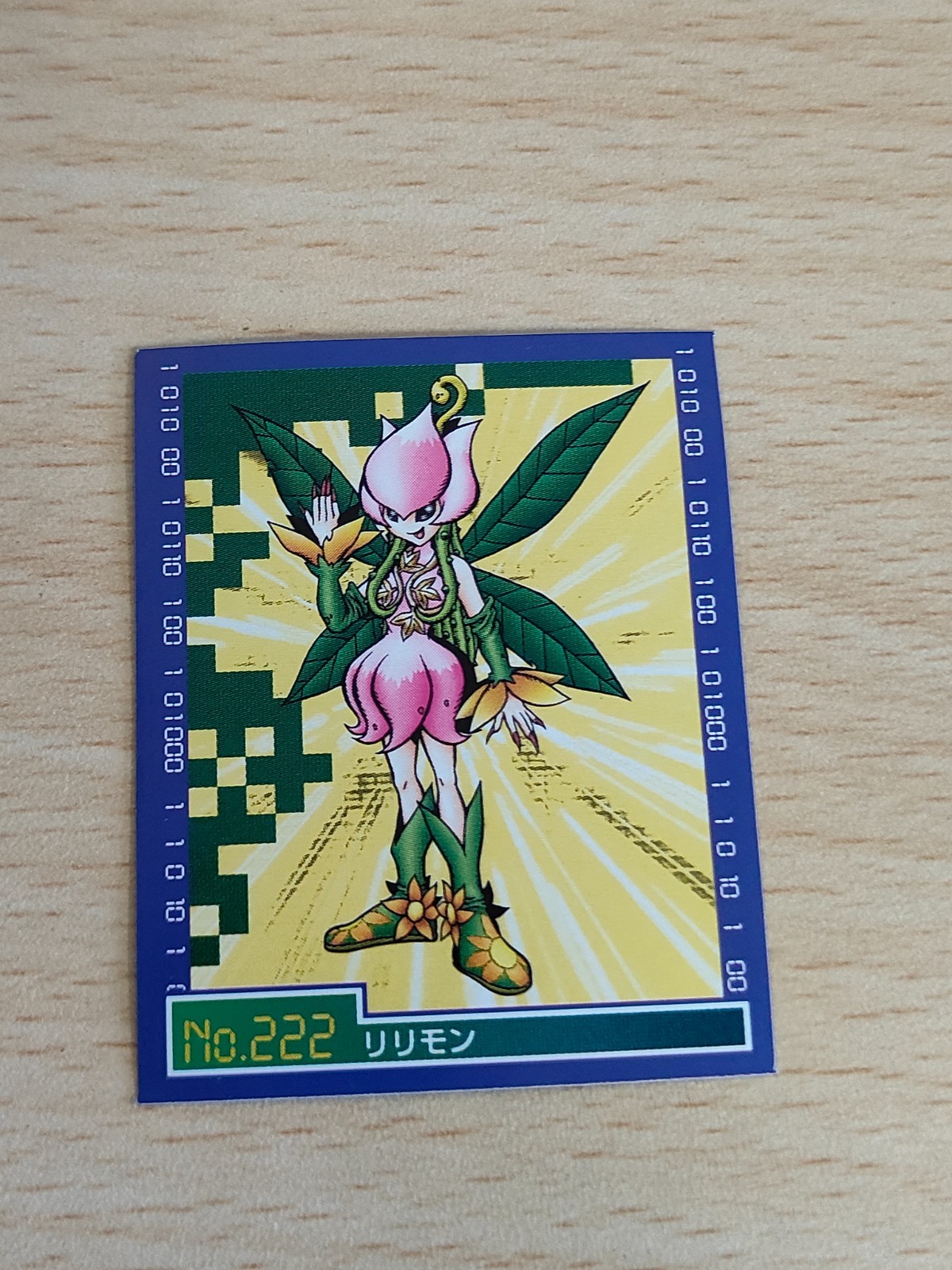 1999 Digimon Biology 2 Lillymon No.222 Sealdass EX Sticker Bandai Vintage eb448