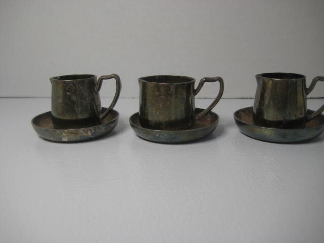 Sternegg Alpaka 6 piece Set Saucer Cup Miniature