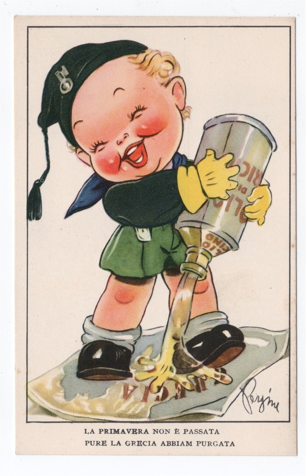 ITALY WW II ANTI GREECE PROPAGANDA POSTCARD ITALY WW II ANTI GREECE PROPAGANDA POSTCARD