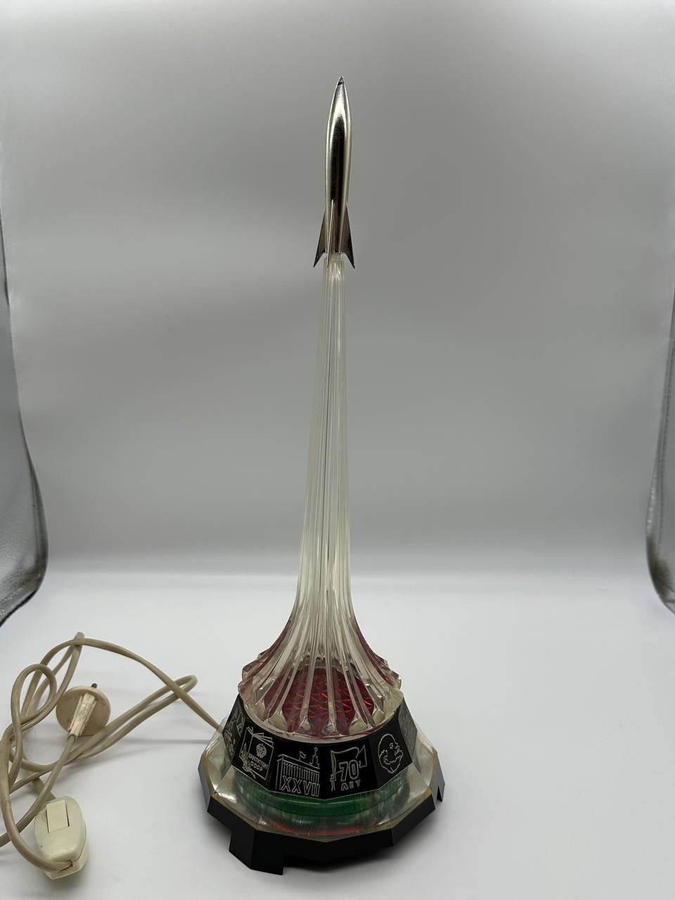Vintage USSR Raketa Rocket Night Light Lamp Soviet Space Age 1980s Working 220V