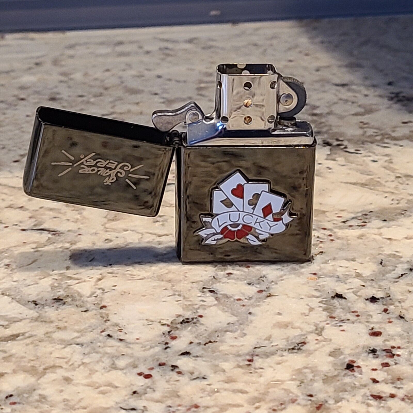2007 Limited Edition Lighter - Sailor Jerry Lucky Midnight Chrome Finish Unfired