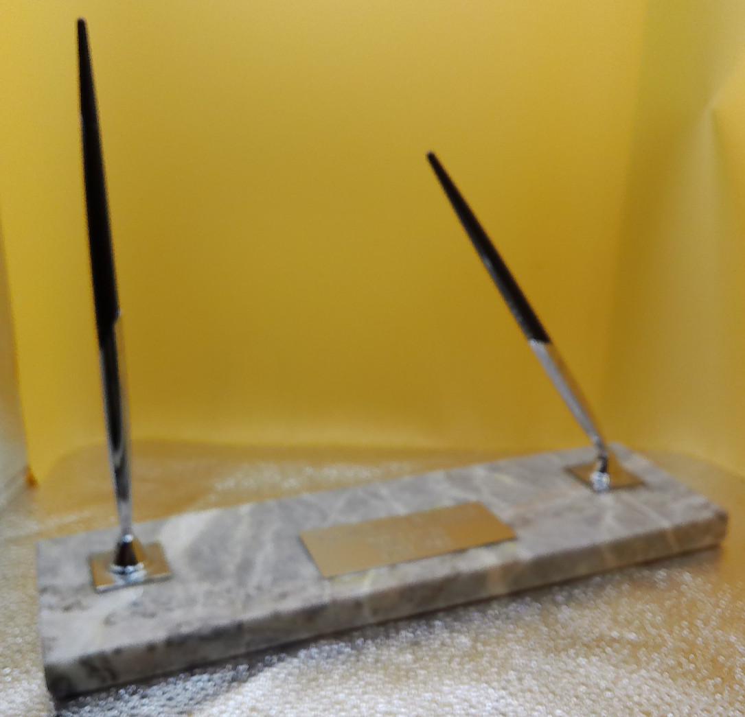 Humana dedication Louisville KY 1985 Fior di Pesco Carnico marble pen desk set Humana dedication Louisville KY 1985 Fior di Pesco Carnico marble pen desk set