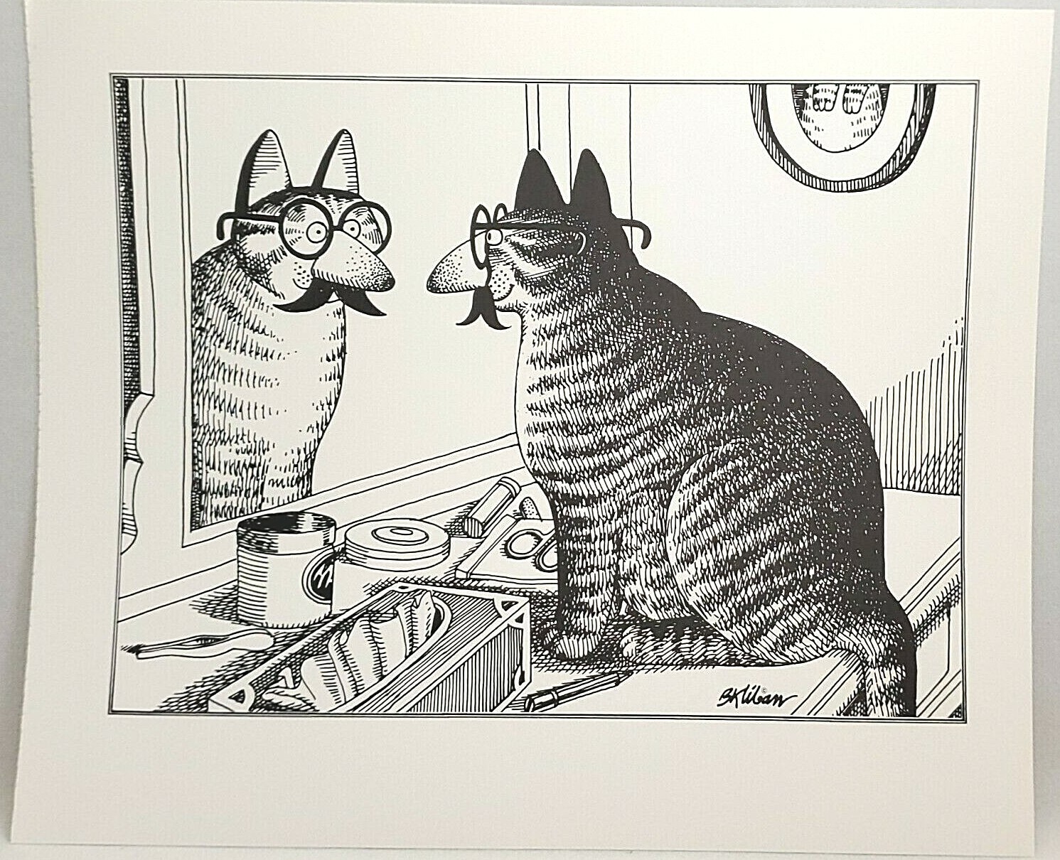 Kliban Cat Vintage Print COMEDIAN CAT Oct 1978 Cat Calendar Book 1981 Groucho