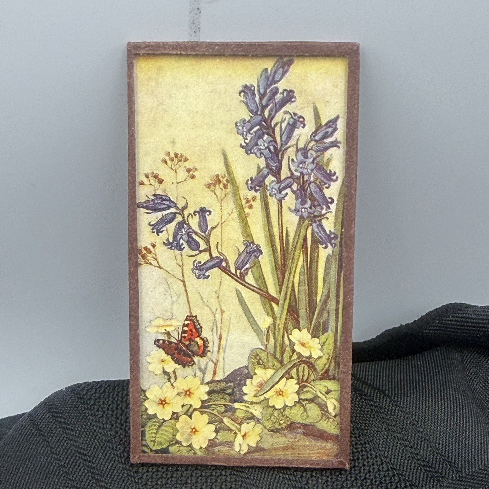Vtg Beautiful Floral Miniature Dollhouse Print 2” x 3”