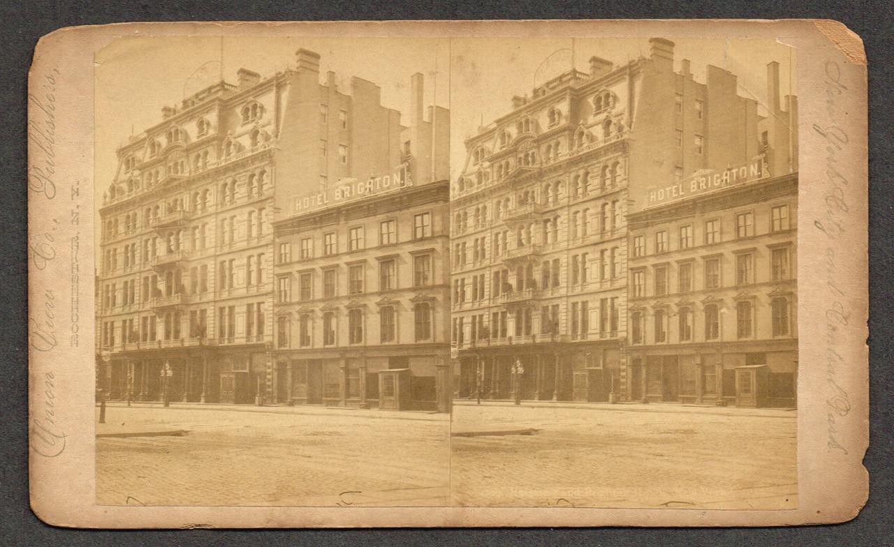 b328, Union View Co Stereoview, # -, Rossmore Hotel & Hotel Brighton, 1870\'s