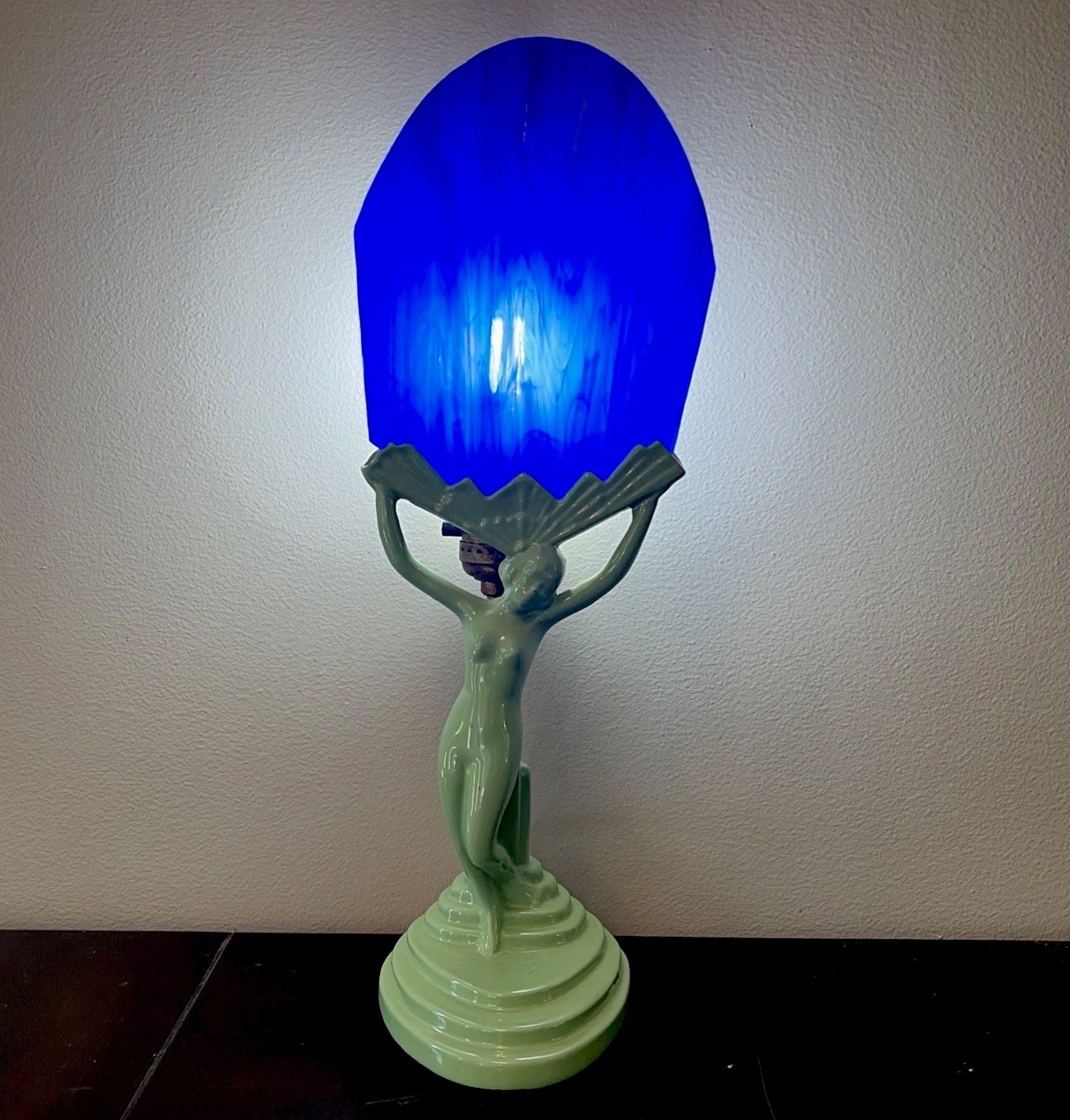 Frankart Style Figural Nude Lady Boudior Lamp 15\