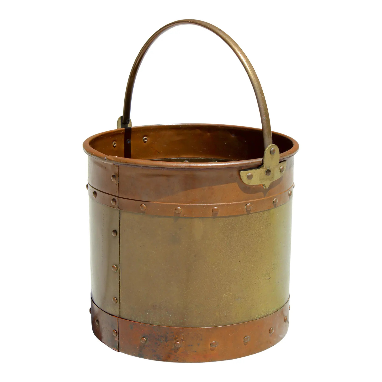 Antique English Copper & Brass Coal Bucket c.1890–1920 | Victorian Arts & Crafts