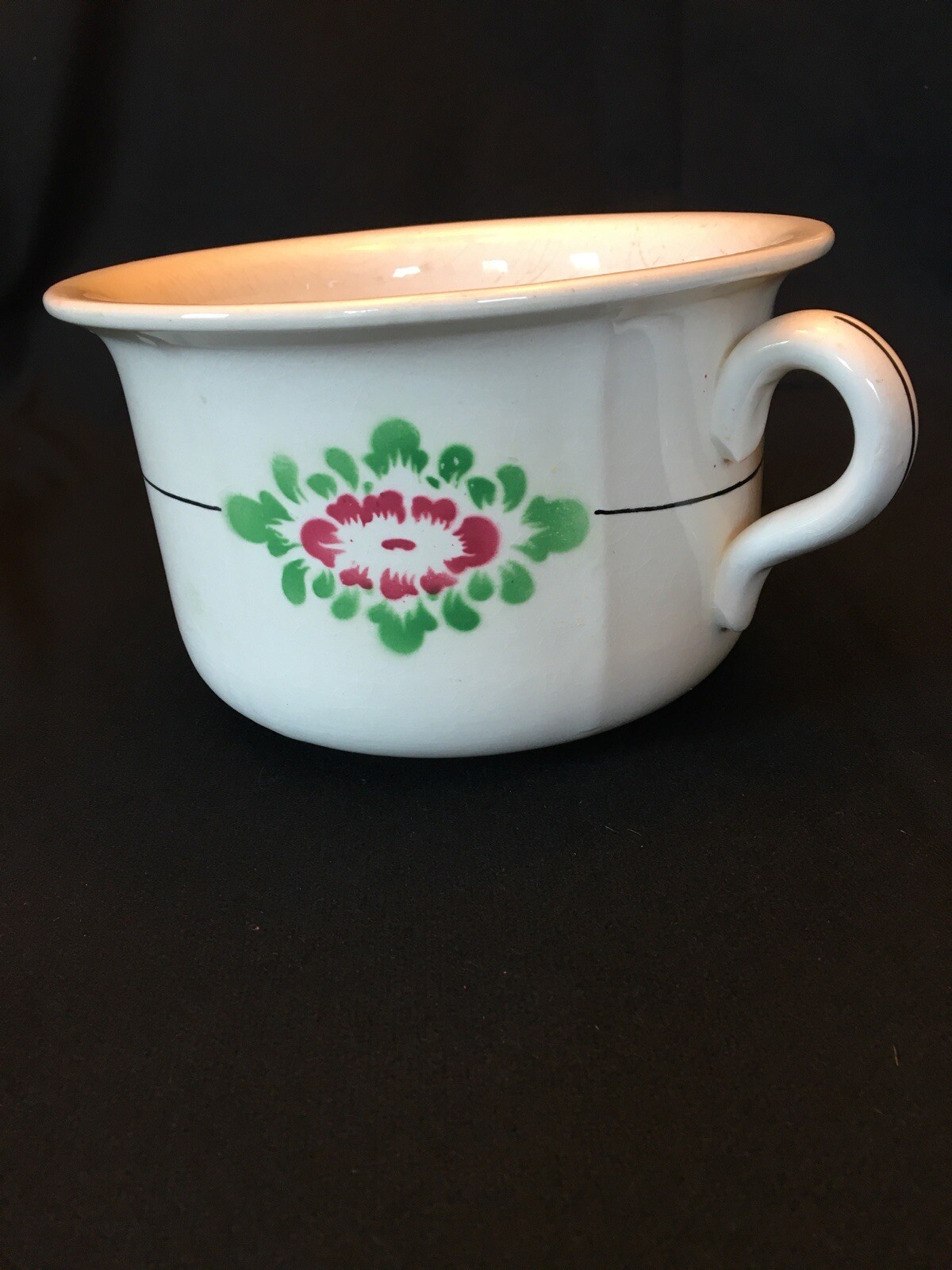 Antique Victorian Transferware Chamber Pot,Church Gresley,England, Stoneware,Old