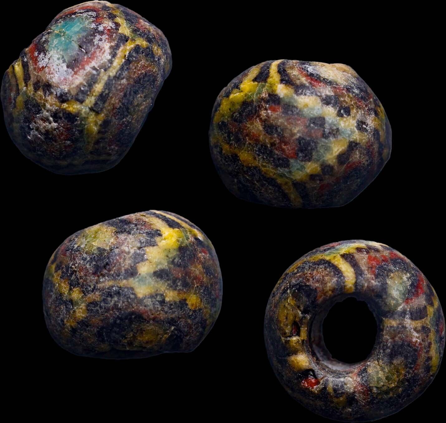 CERTIFIED AUTHENTIC Ancient 2500 years old Phoenician Geometric Design Bead wCOA