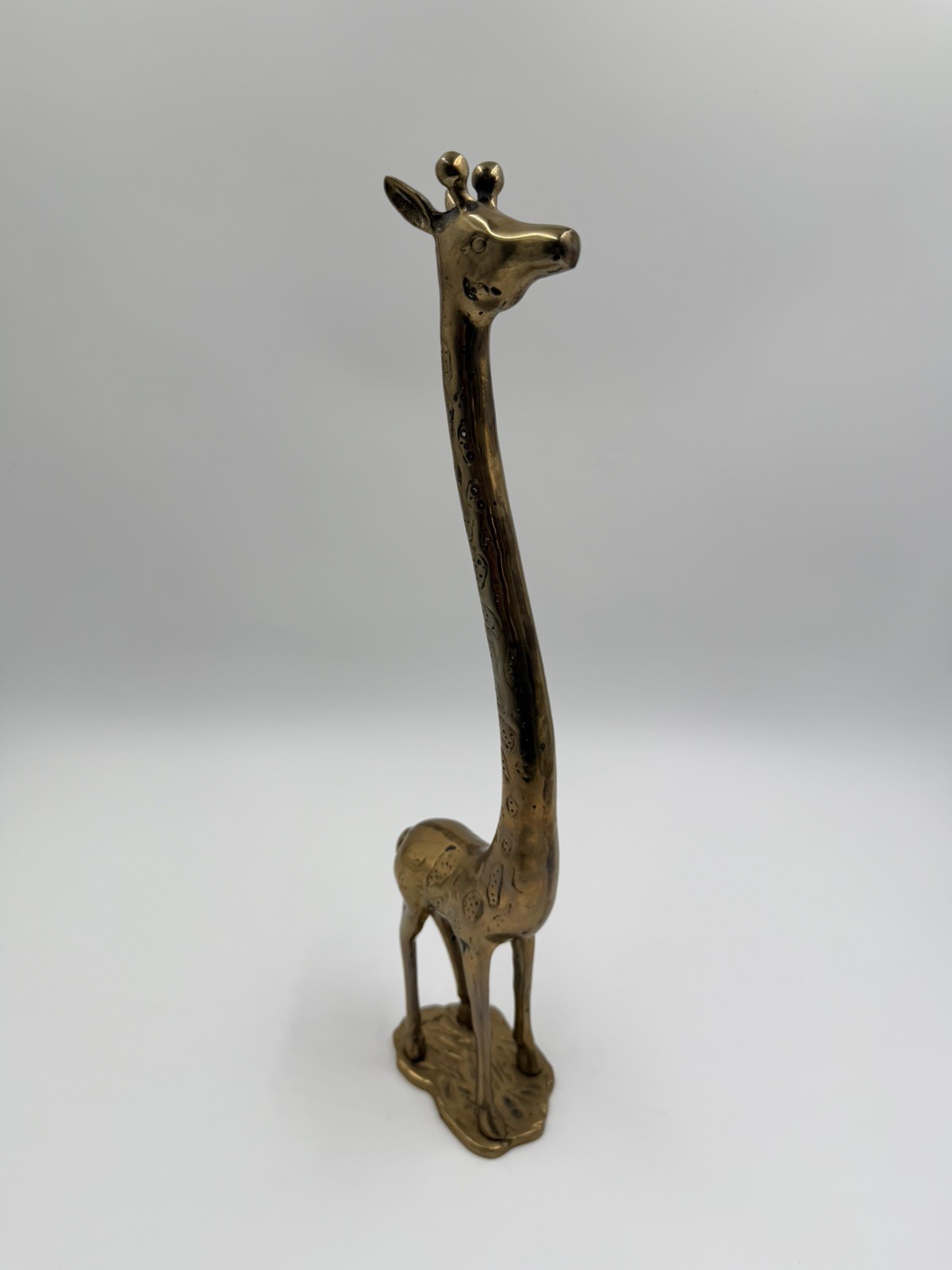 Vintage PWF Brass Giraffe Figurine Decorative Statue Taiwan Heavy 12”