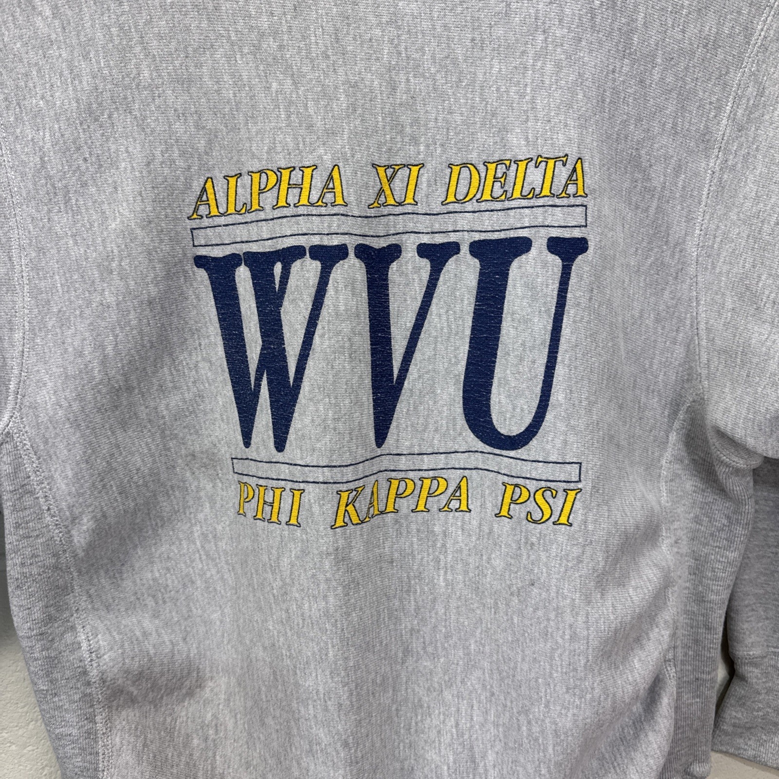 Vintage Fraternity Alpha XI Delta Homecoming WVU Sweatshirt Large Phi Kappa Psi
