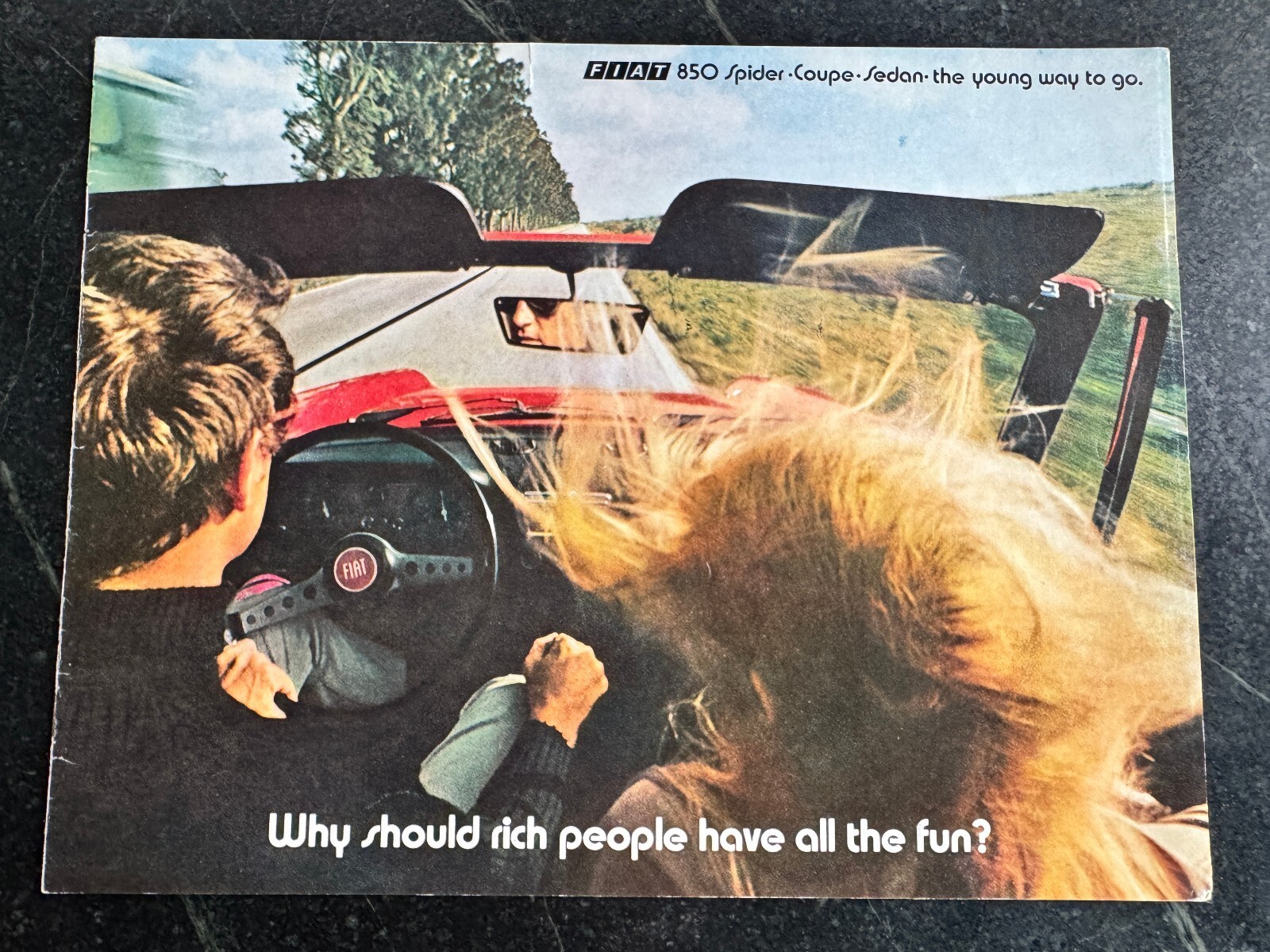 Vintage 1970s Fiat 850 Spider Print - \