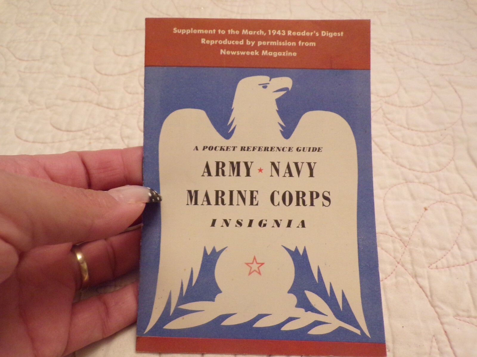 VTG Reprint Not Dated Army-Navy-Marine Corps Insignia 