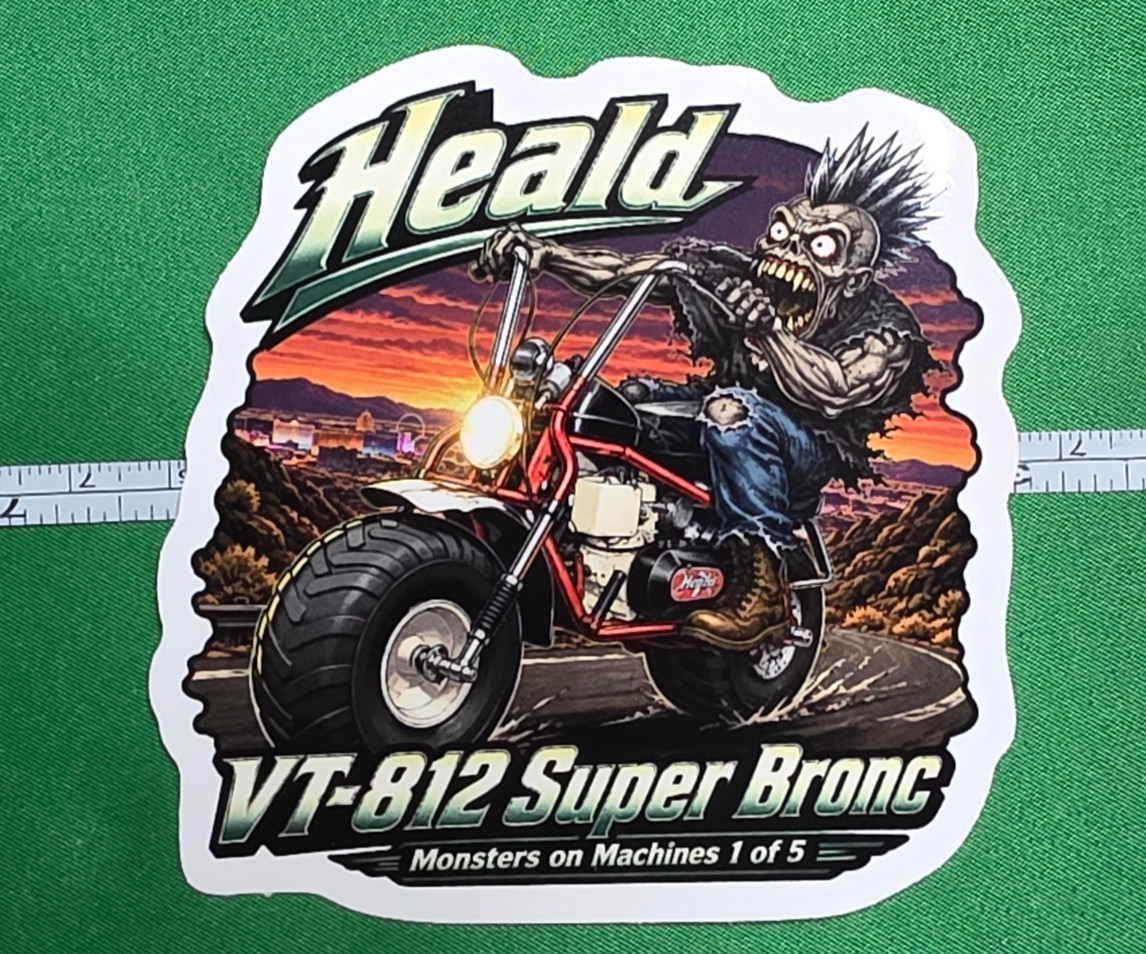 Heald VT-812 Super Bronc 9x9cm Durable Die-Cut Vinyl Sticker Number 1 of 5