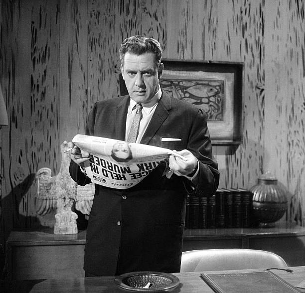 Raymond Burr as Perry Mason in Case of the Deadly Toy April 21 1959 Old Photo