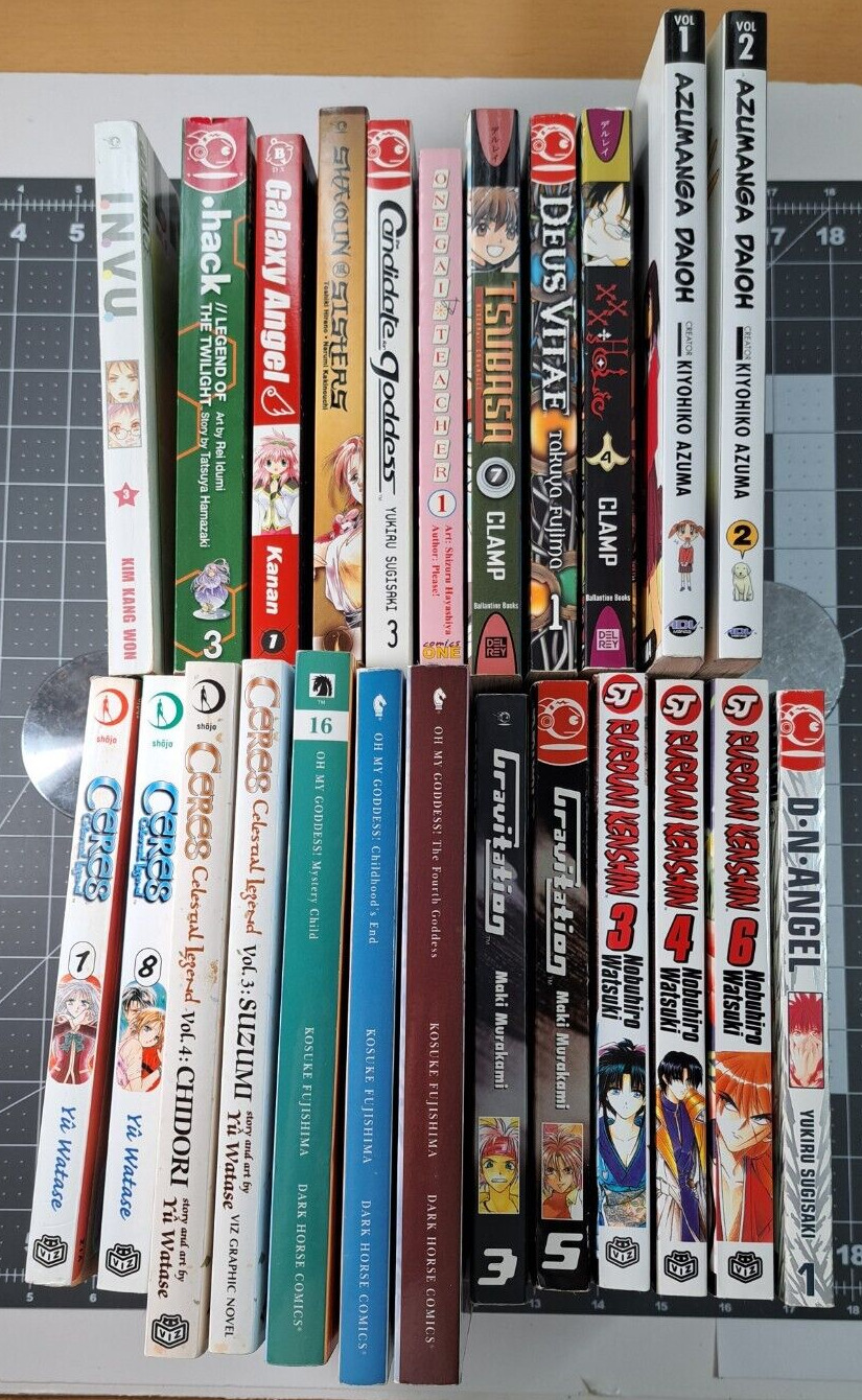 Manga Lot - 24 Assorted - RUROUNI KENSHIN, D N ANGEL, CERES, GRAVITATION, OTHERS