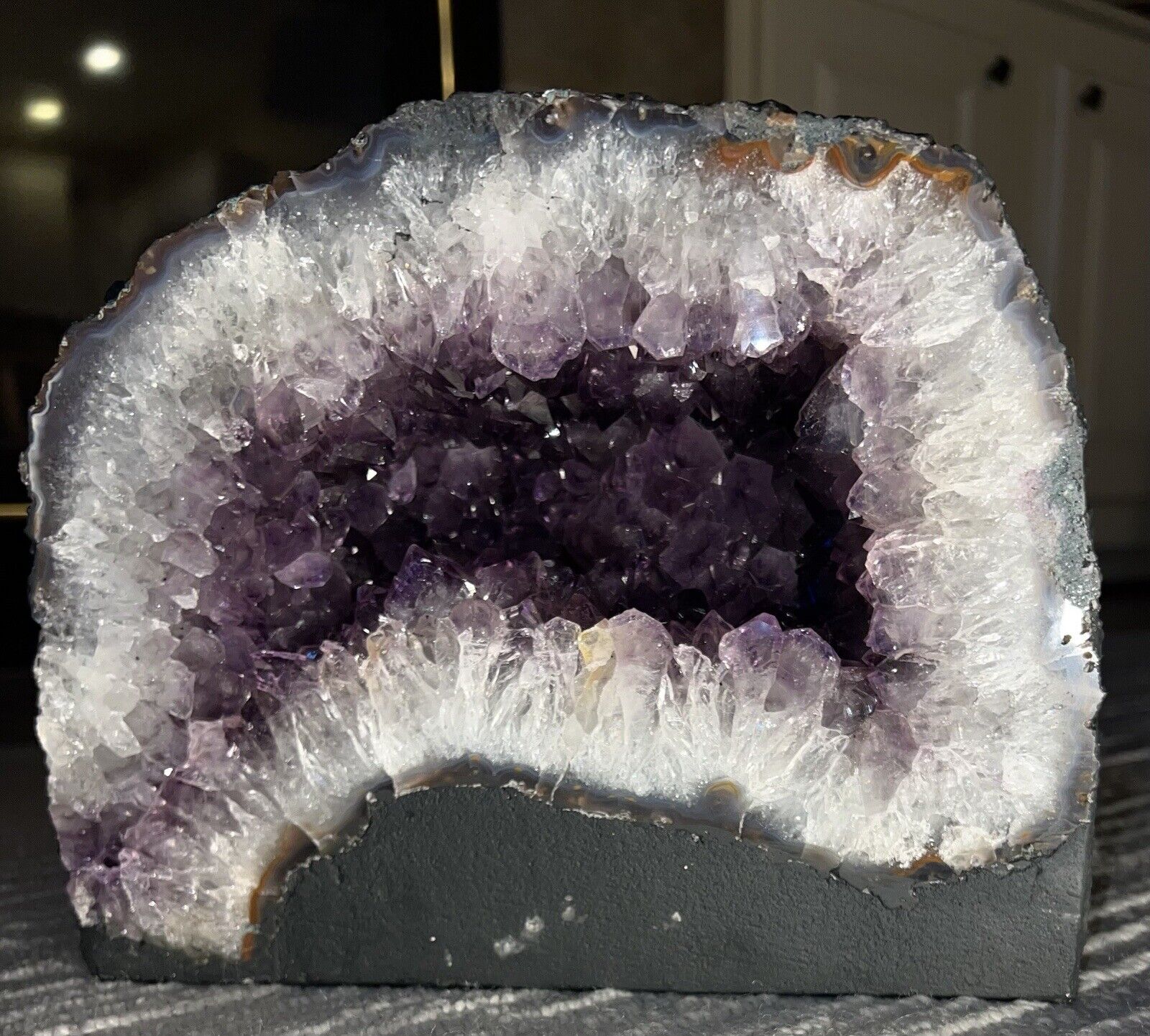 Large 22 lb High-Quality Amethyst Crystal Cluster Cathedral Geode from Brazil