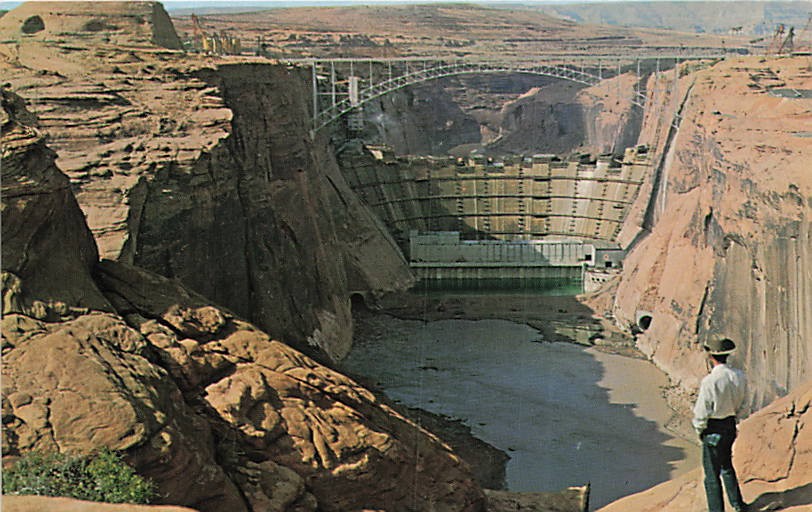 Postcard AZ: Glen Canyon Dam Near Completion, Page, Arizona Postcard AZ: Glen Canyon Dam Near Completion, Page, Arizona